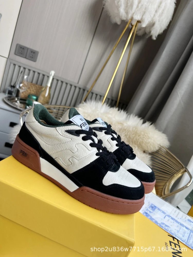 Fendi Fendace Low Top Sneakers Beige Pink Leather Sneakers - 18