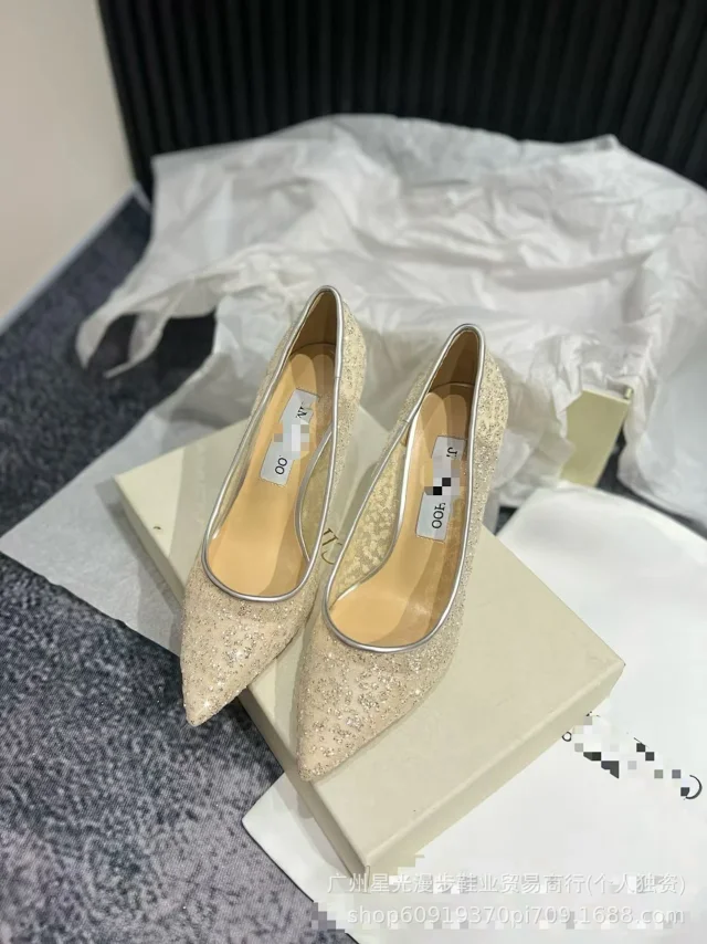 Jimmy Choo High Heels Bing crystal-strap pointed-toe mules product detail image 4