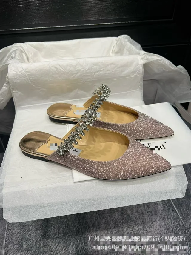 Jimmy Choo High Heels Bing crystal-strap pointed-toe mules product detail image 6