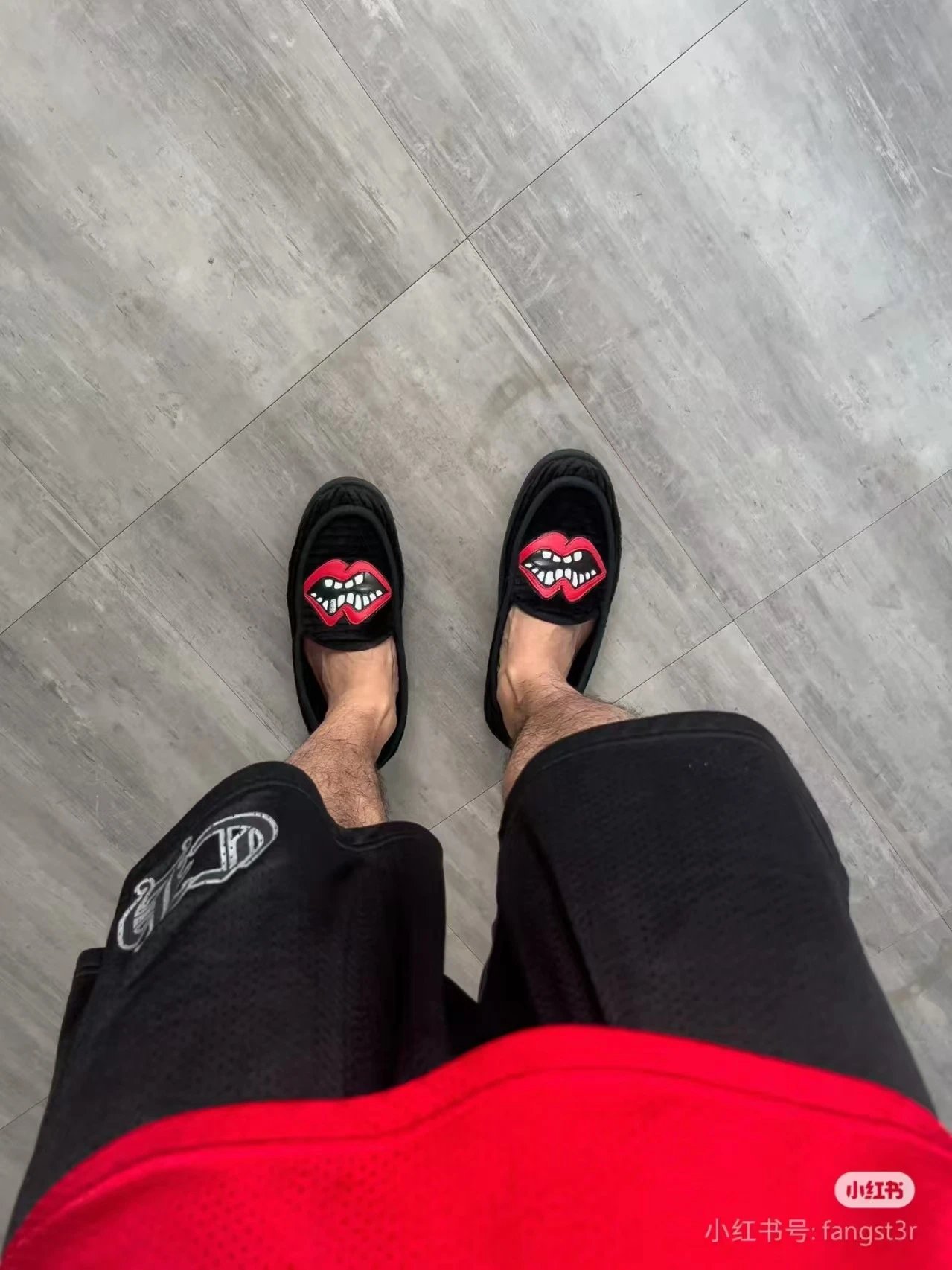 Chrome Hearts x Saint Tears Lip Motif Loafers Black - 5