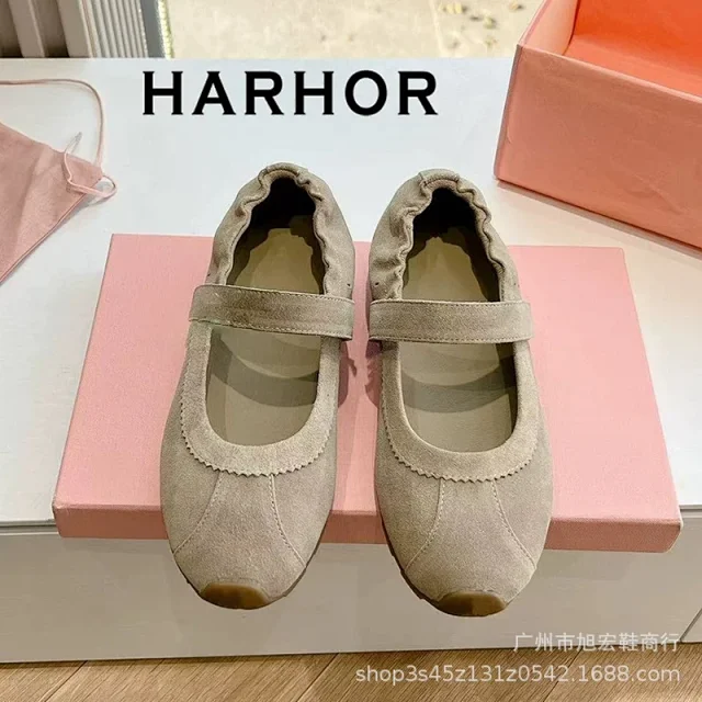 Unbranded Casual Shoes Mary Jane ballet flats with elasticated collar and square toe product detail image 7