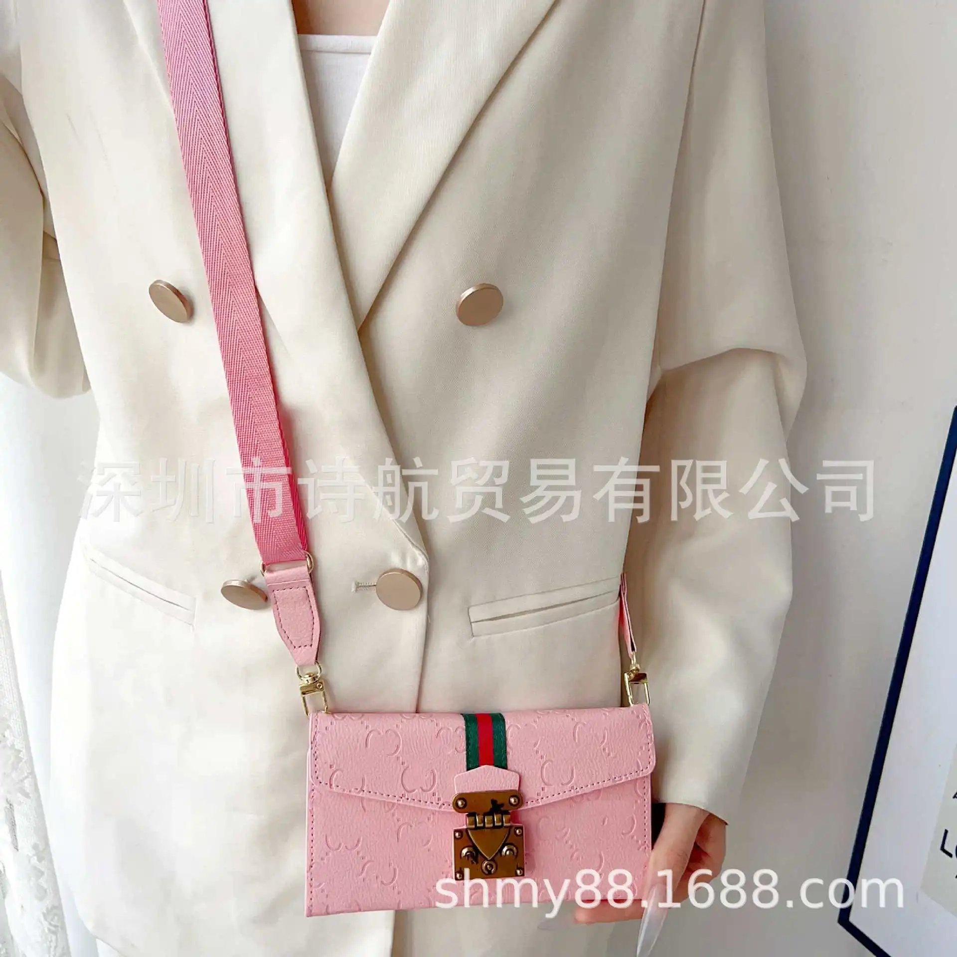 Gucci GG Marmont Mini Envelope Crossbody Bag Pink - 19