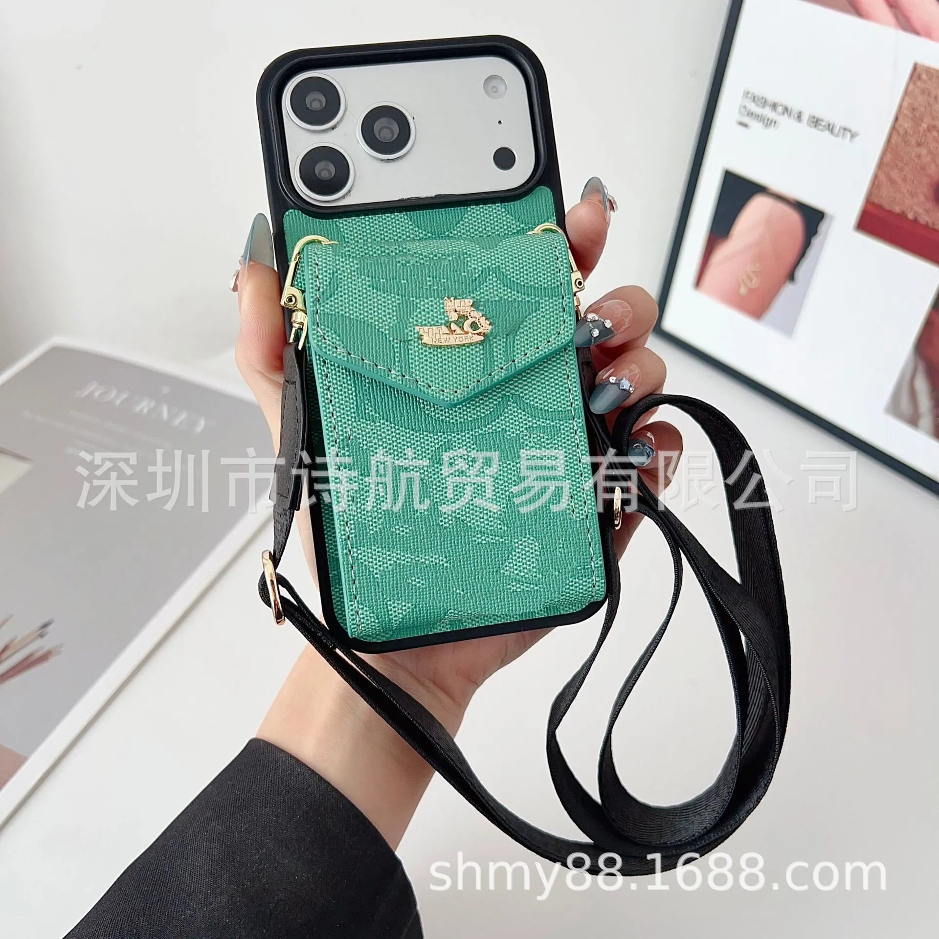 Coach Phone Crossbody Case Orange Monogram - 8