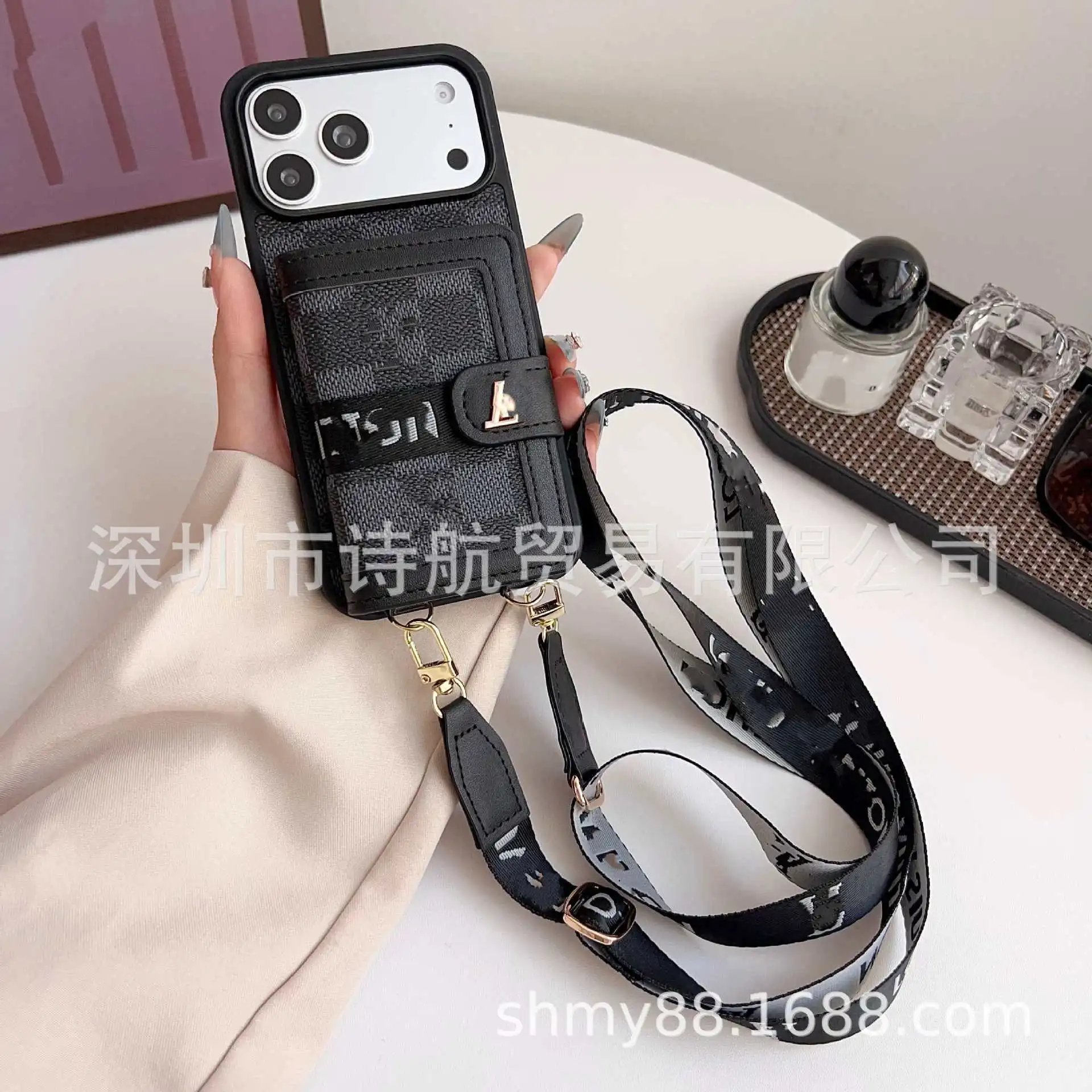 Louis Vuitton Phone Cases Card Holder Case with Detachable Crossbody Strap — 4