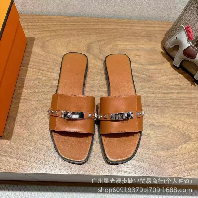 Unbranded Sandals Flat slide with turn-lock and studded strap detail product detail image 23
