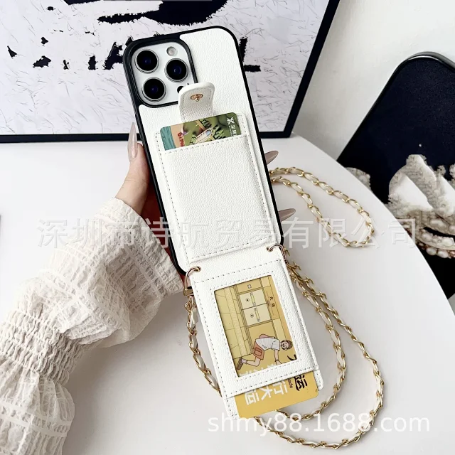 Chanel Phone Cases Quilted card-holder case with chain crossbody strap product detail image 7