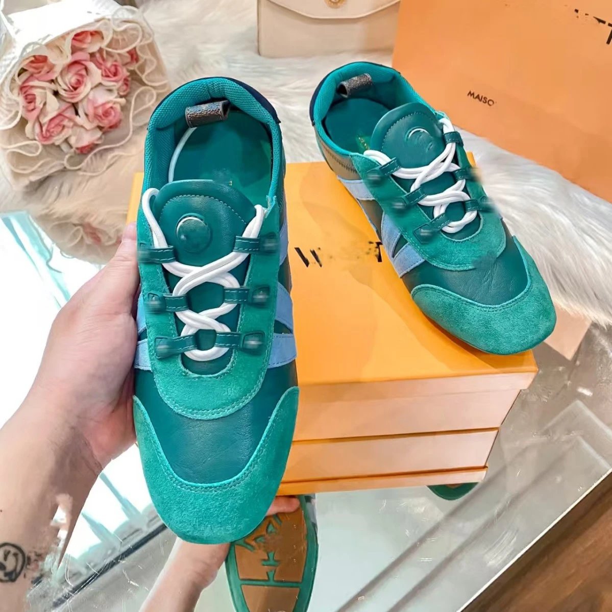 Louis Vuitton Sneakers Low-Top Lace-Up Monogram Colorblock image 3