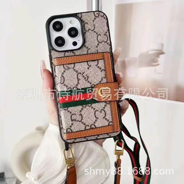 Unbranded Phone Cases Monogram-Print Card Holder Case with Shoulder Strap product detail image 4