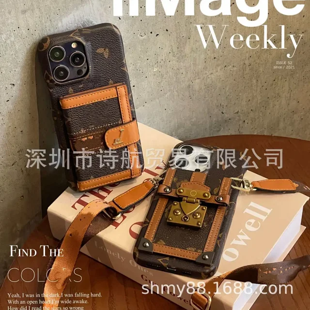 Louis Vuitton Phone Cases Monogram Card Holder Strap Case product detail image 1