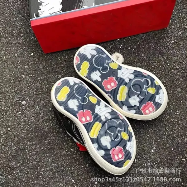 Minnie Mouse x Custom Canvas Sneakers White Pink Polka Dot Bow Casual Shoes - 11