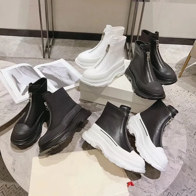 Unbranded Boots Front-Zip Chunky Platform Ankle product detail image 1