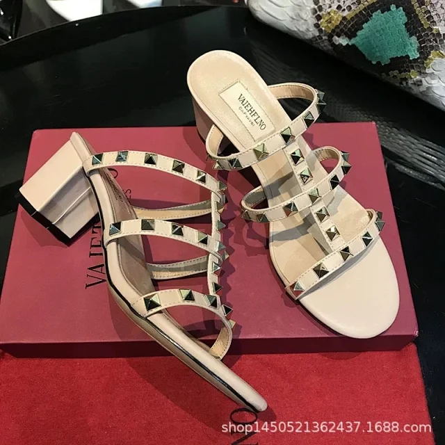 Unbranded Sandals Studded multi-strap open-toe slide product detail image 11