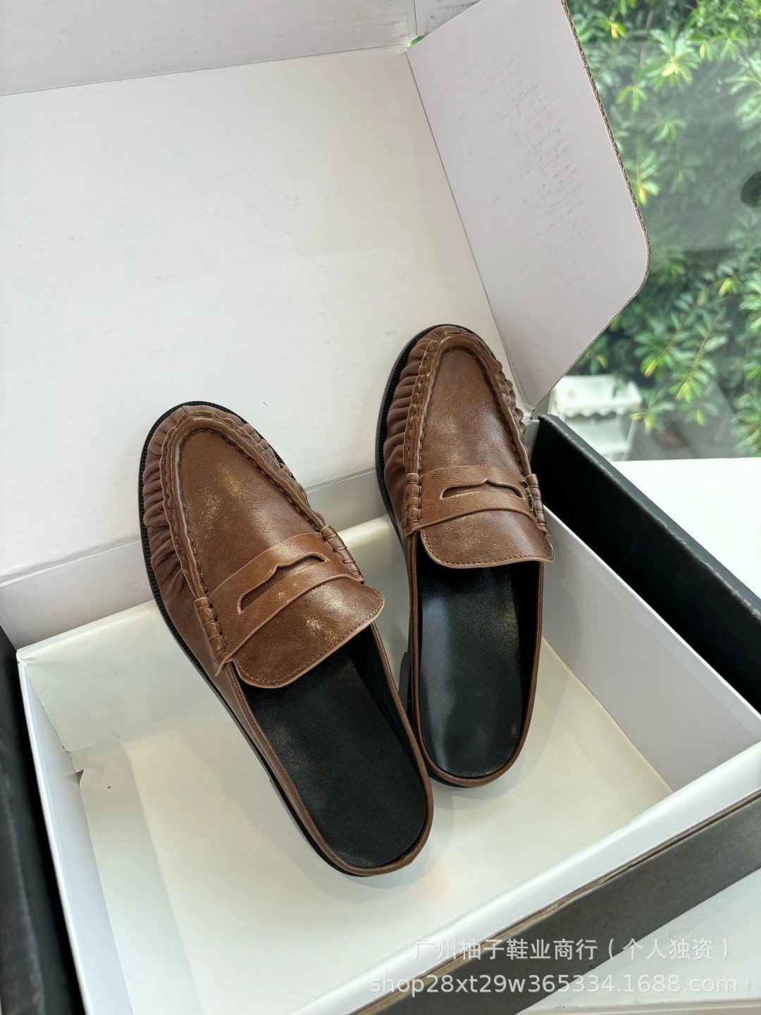 Saint Laurent Loafer Mule Burgundy Croc-Embossed Leather Slip-On Loafers - 11