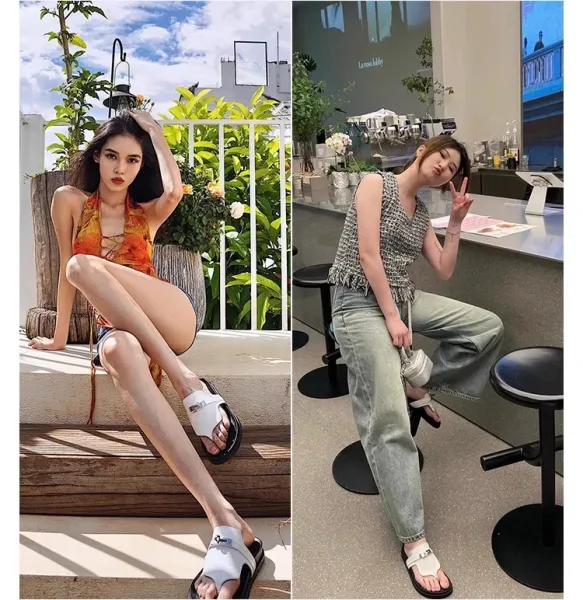 Hermès Oran Flip-Flop Black Sandals - 9