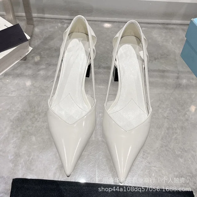 Unbranded High Heels Pointed-Toe Cutout Block-Heel Pumps product detail image 3
