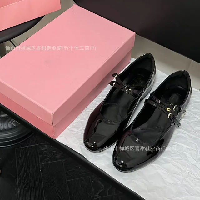 Unbranded High Heels Patent Double-Strap Mary Jane Low Block-Heel Shoes product detail image 5