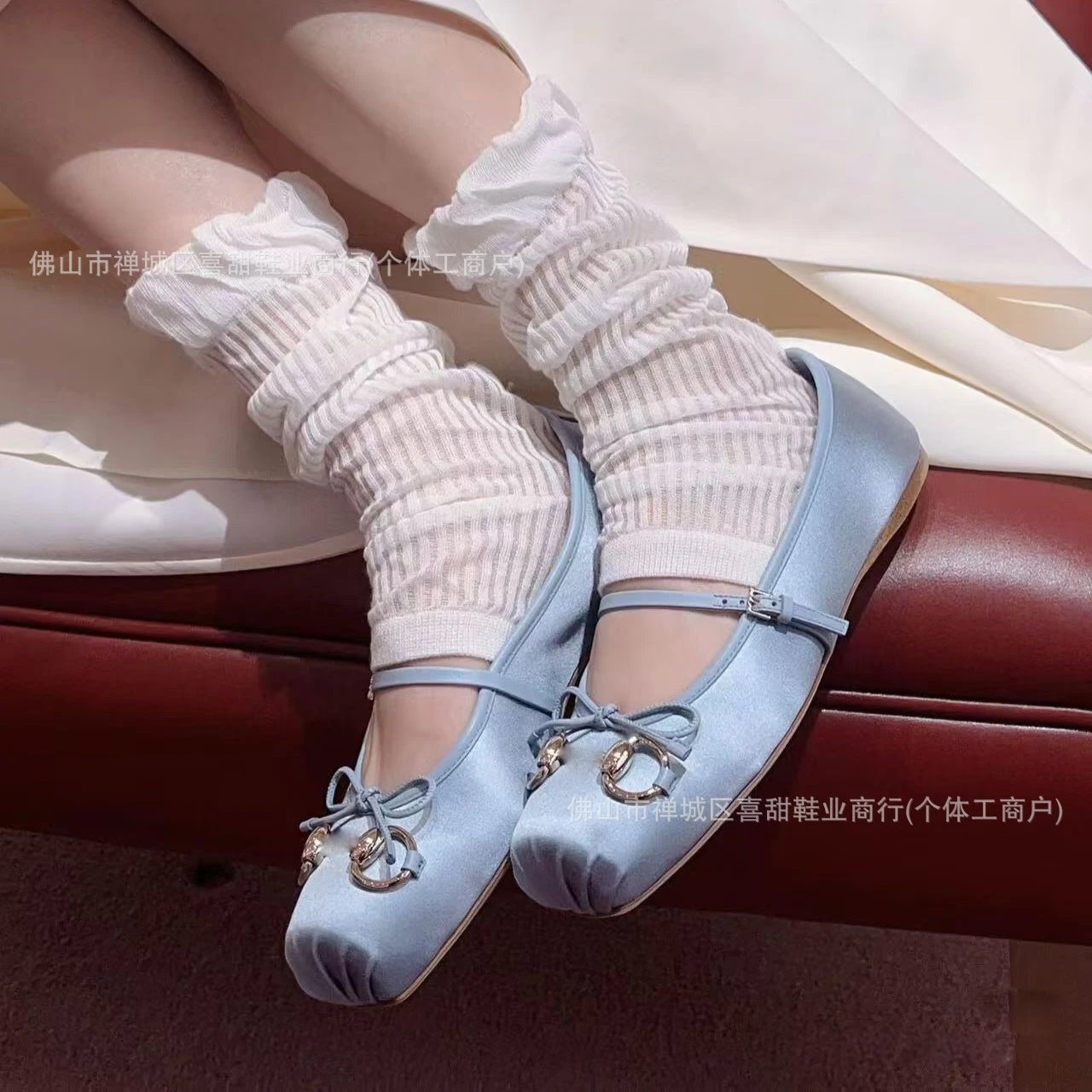 Gucci Casual Shoes Satin square-toe Mary Jane flats with bow and horsebit hardware image 4