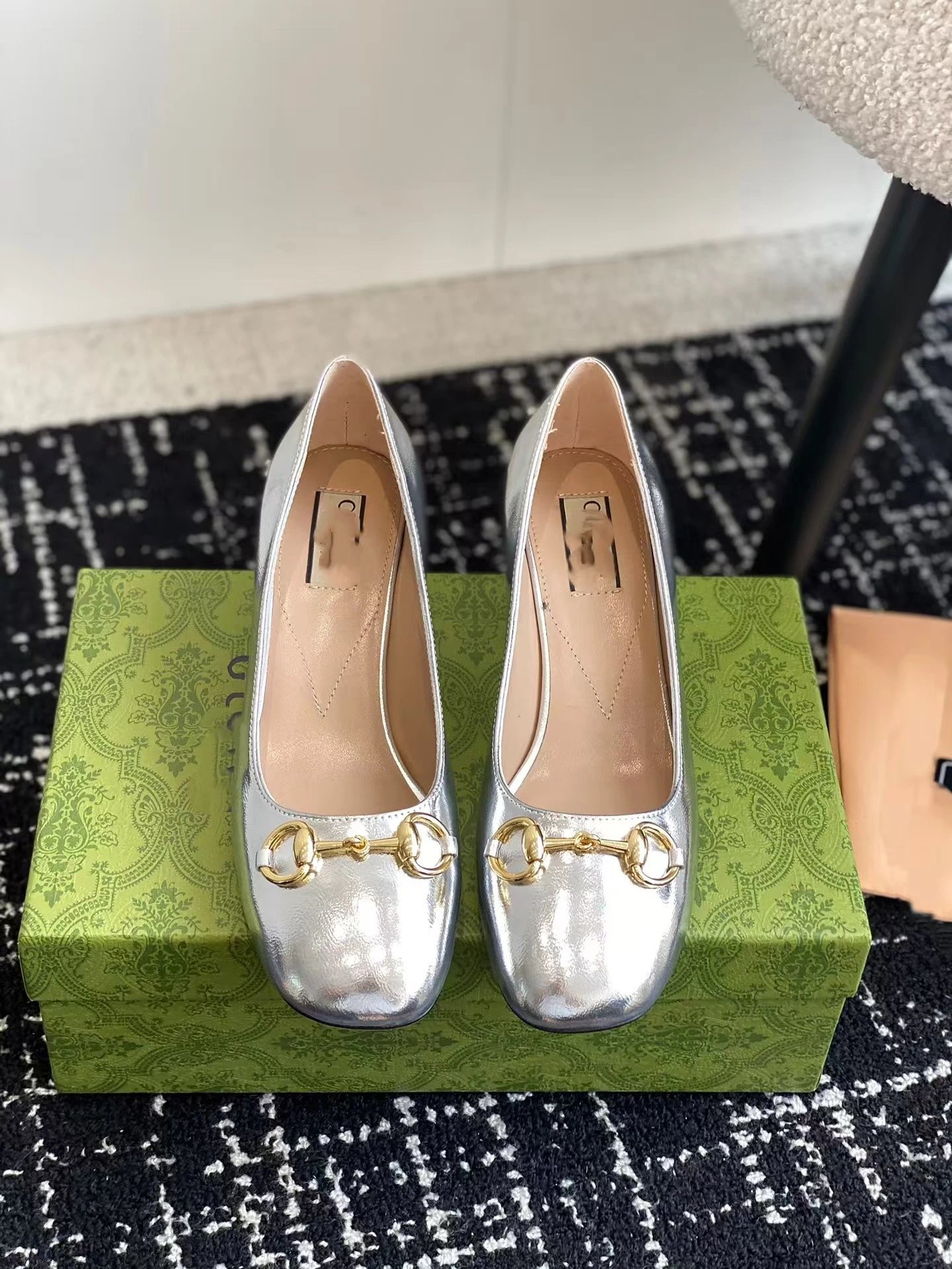 Gucci Marmont Horsebit Slingback Heels Gray Multicolor - 20