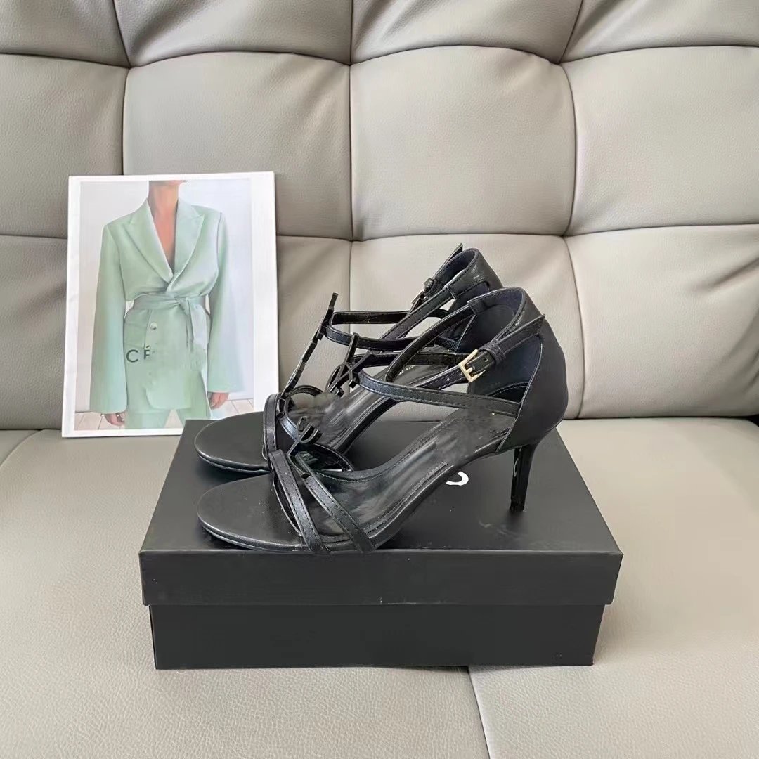 Saint Laurent Tribute Mule Black Patent Leather Heels - 18