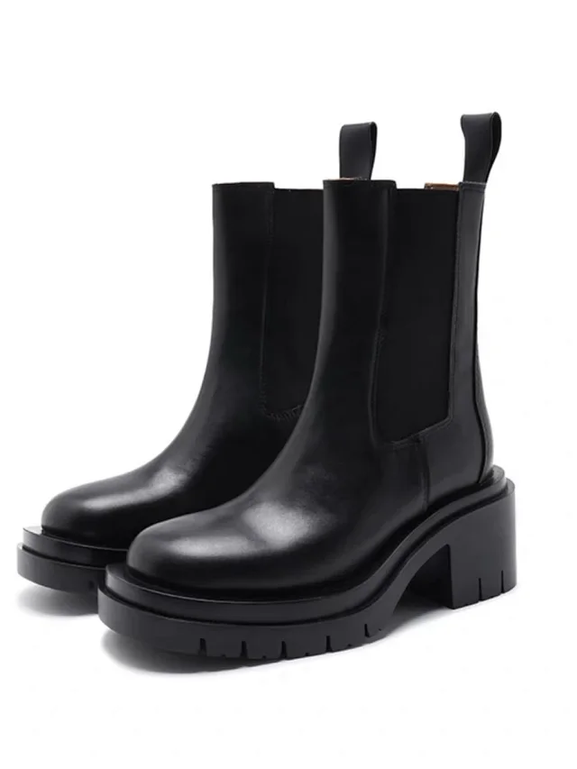 Unbranded Boots Chelsea ankle with lug soles and block heels product detail image 5