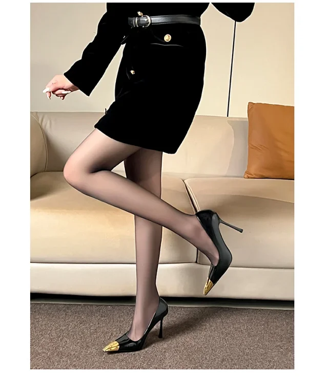 Unbranded High Heels Stiletto Pumps with Gold Metal Toe Caps product detail image 8