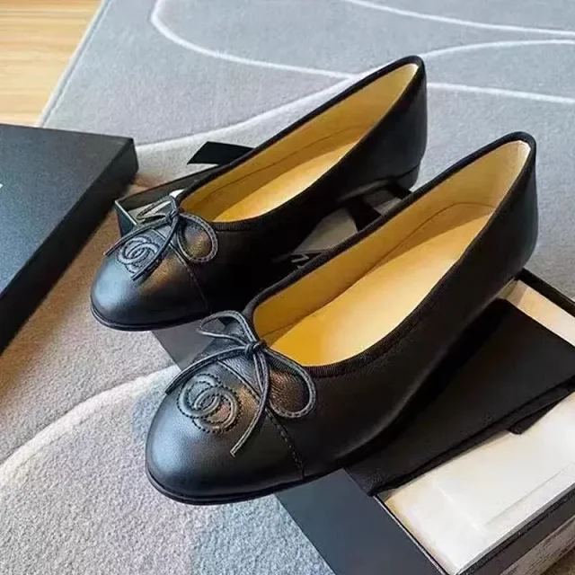 Chanel Leather Shoes Bow Ballet Flats product detail image 3