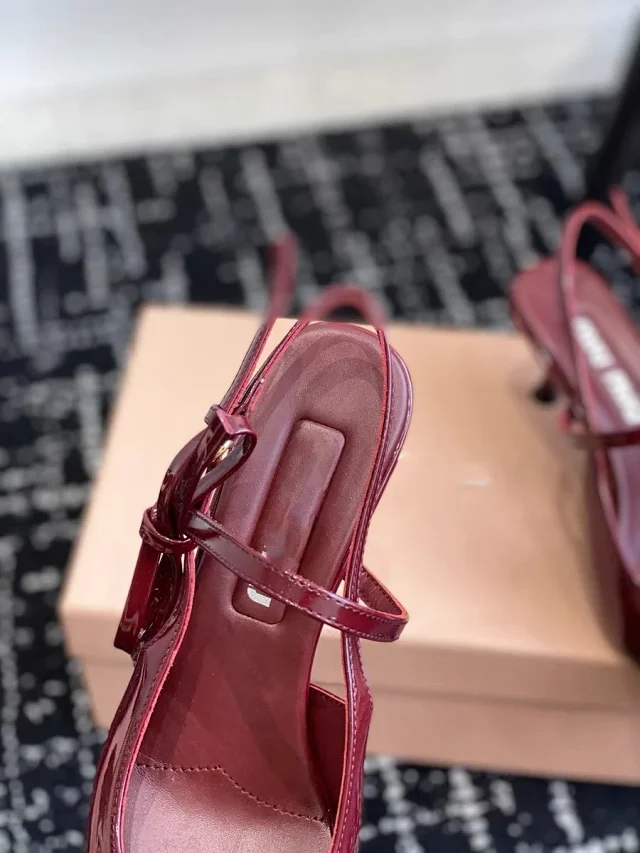 Unbranded High Heels Pointed-Toe Patent Slingback Bow product detail image 11