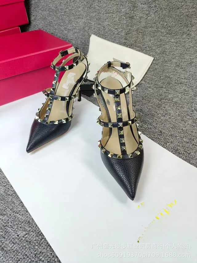 Unbranded High Heels Pointed-Toe Studded Ankle-Strap product detail image 17