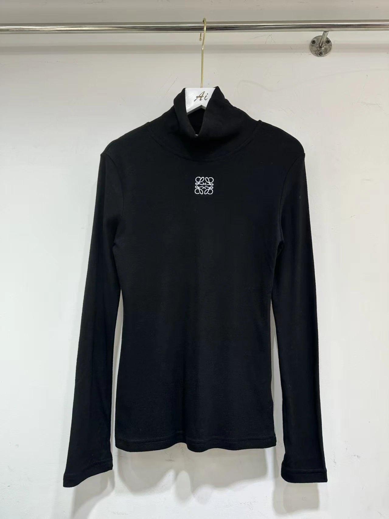 Loewe Anagram Logo High-Neck Base-Layer Top in Black and White - 4