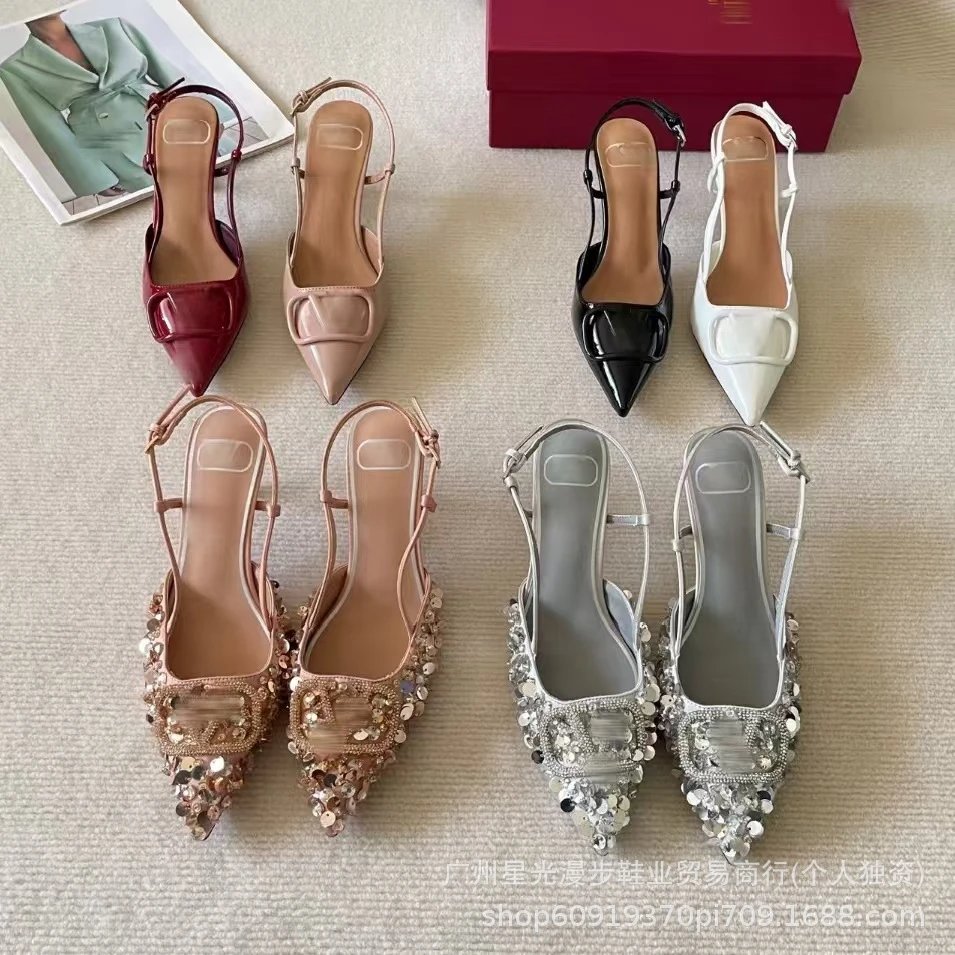 Valentino Garavani VLogo Slingback Pumps Nude Patent Leather Heels - 3