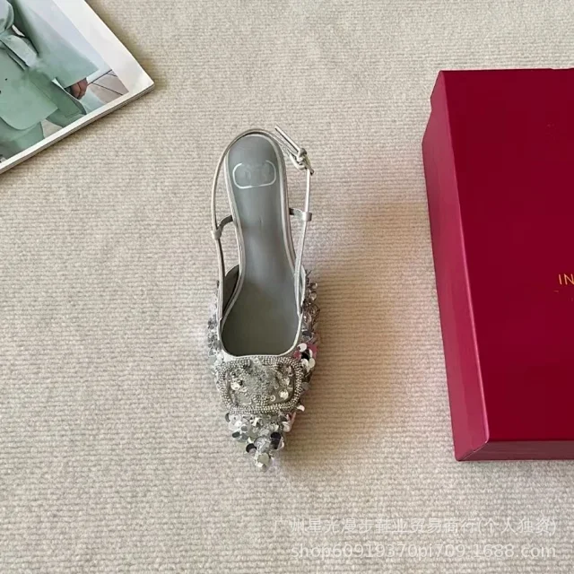 Unbranded High Heels Pointed-Toe Slingback with Square Buckle product detail image 8