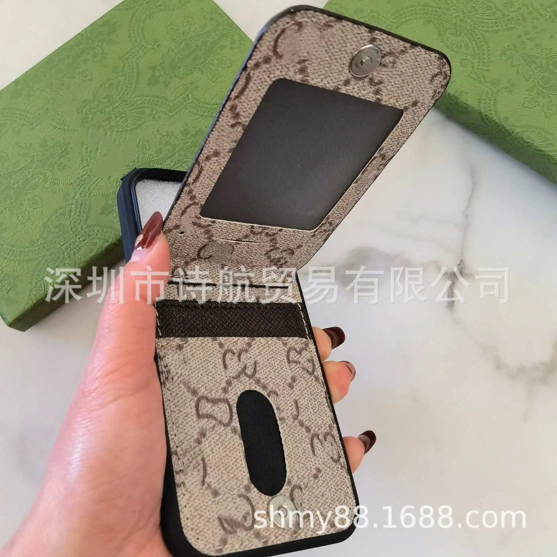 Gucci Phone Cases GG Monogram Card Holder Kickstand Case image 2