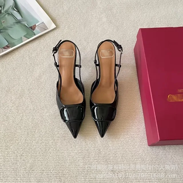 Unbranded High Heels Pointed-Toe Slingback with Square Buckle product detail image 30