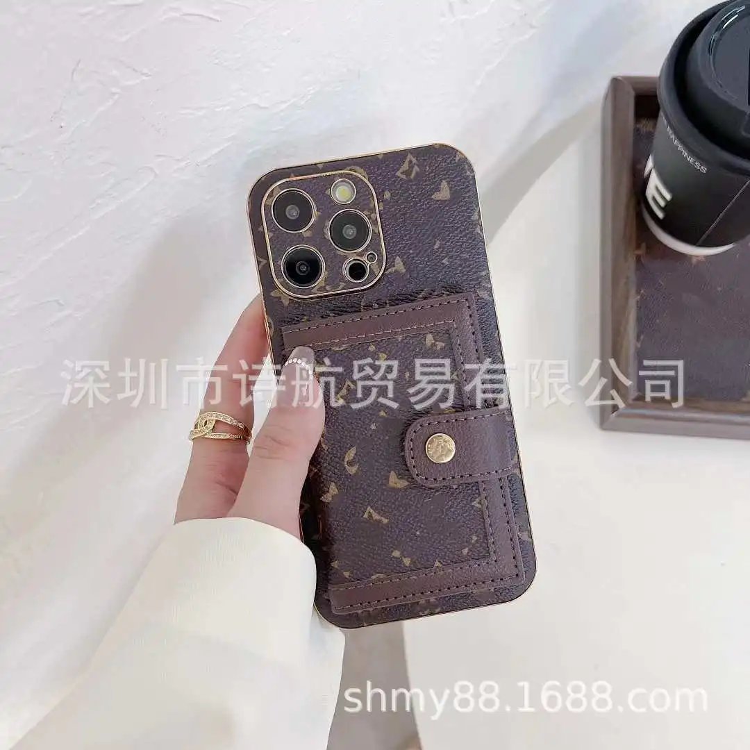 Louis Vuitton Monogram Canvas Phone Wallet Case Beige Brown Phone-Case - 5