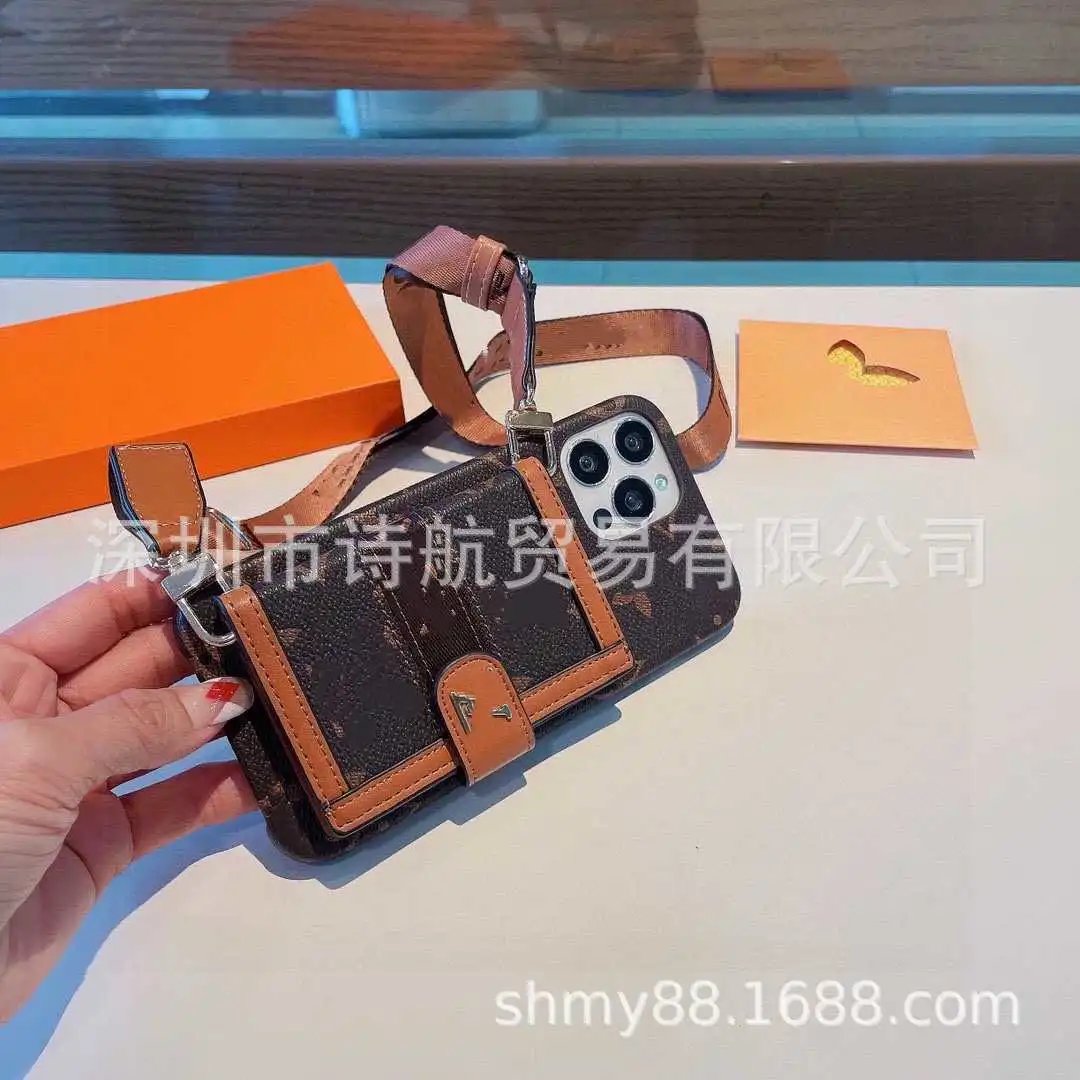 Louis Vuitton Phone Cases Monogram Card Holder Case with Wrist Strap image 4