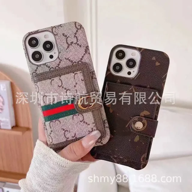 Gucci Phone Cases Monogram Card Slot Snap-Strap Case product detail image 1
