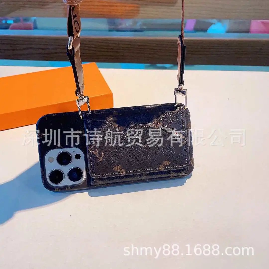 Louis Vuitton Phone Cases Monogram card holder case with detachable shoulder strap image 3