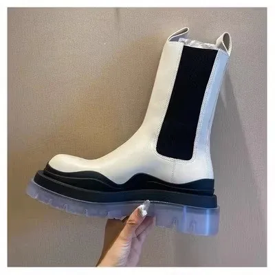 Balenciaga Triple S Chelsea Boots White/Black Transparent Sole Boots - 1