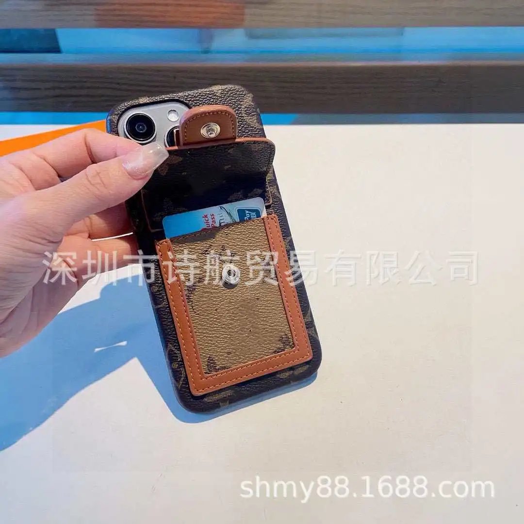 Unbranded Phone Cases Monogram-Pattern Card Holder Case with Ring Stand image 4