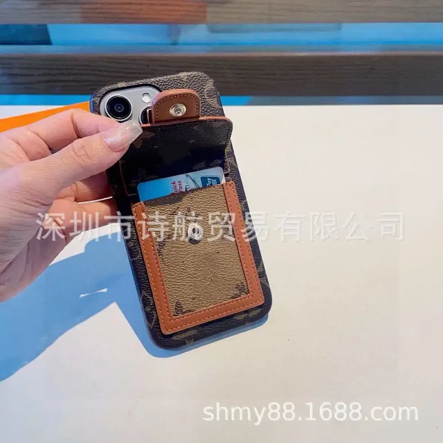 Unbranded Phone Cases Monogram-Pattern Card Holder Case with Ring Stand product detail image 5