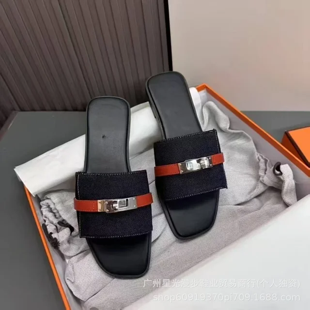 Unbranded Sandals Flat slide with turn-lock and studded strap detail product detail image 7