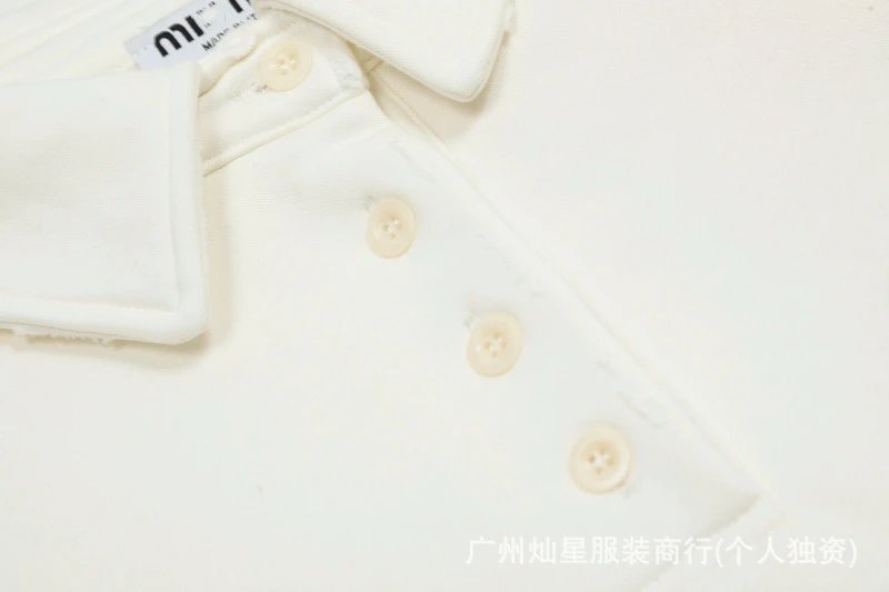 Miu Miu Logo-Embroidered Off-White Polo Sweatshirt - 17