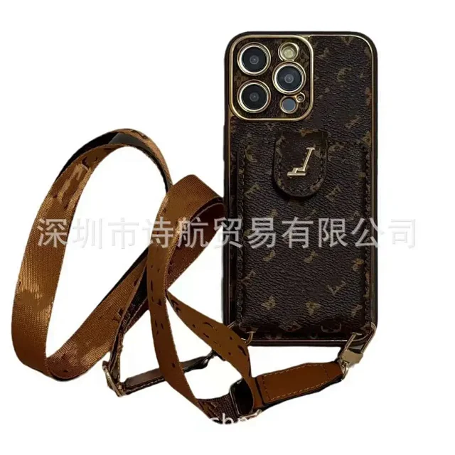 Unbranded Phone Cases Monogram Print Card Slot Crossbody Strap product detail image 2