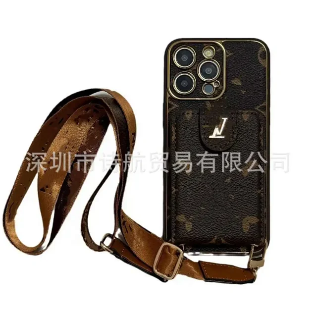 Unbranded Phone Cases Monogram Print Card Slot Crossbody Strap product detail image 3