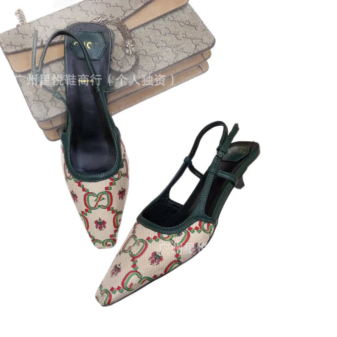 Gucci High Heels Crystal-Embellished Mesh Slingback Kitten image 5