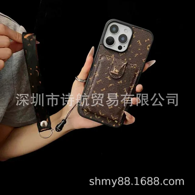 Unbranded Phone Cases Monogram-Print Card Holder Wrist Strap Case product detail image 7