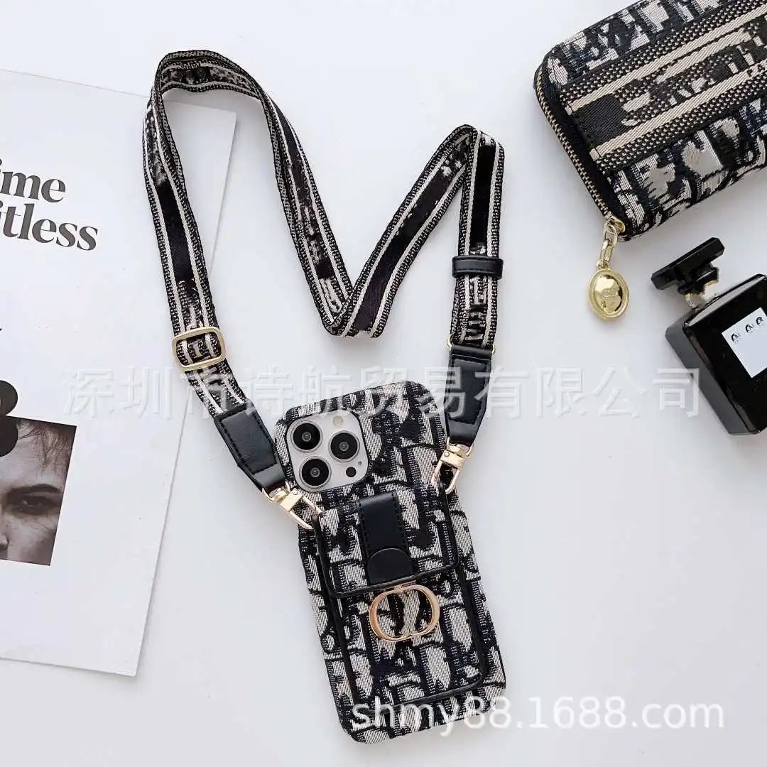 Dior Oblique Print Phone Crossbody Bag Black and White - 3