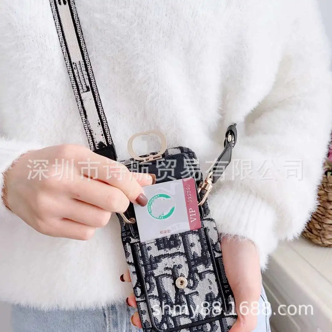 Dior Oblique Print Phone Crossbody Bag Black and White - 8