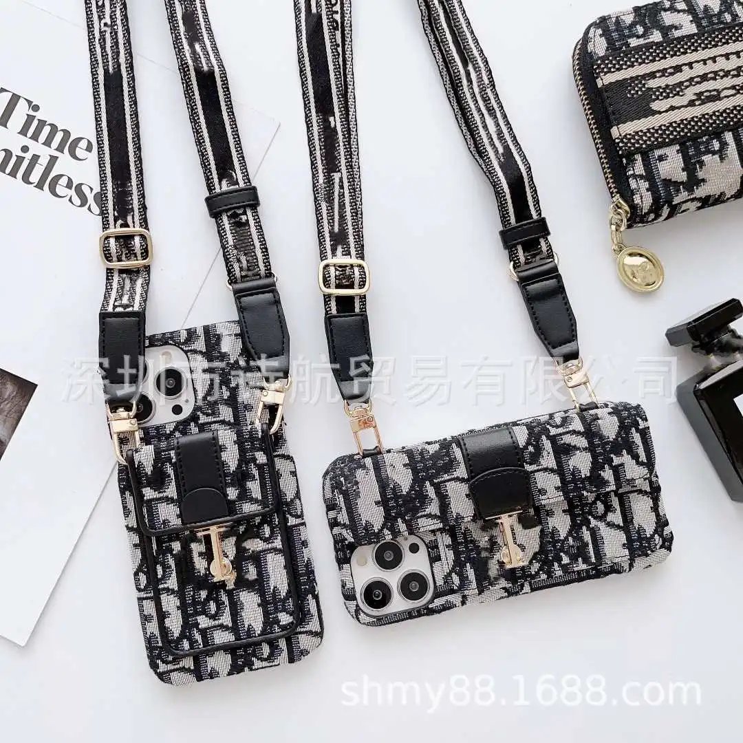 Dior Oblique Print Phone Crossbody Bag Black and White - 2