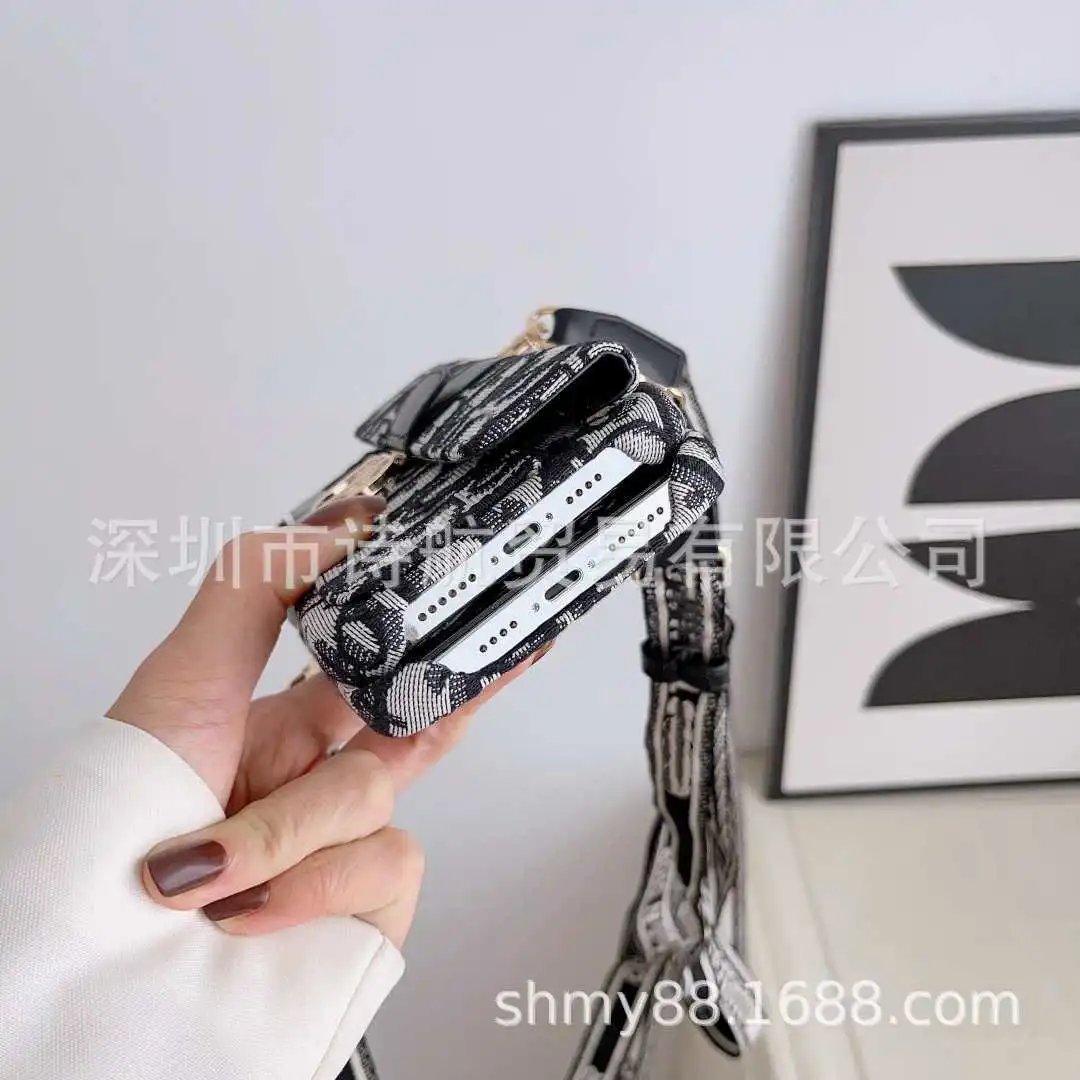 Dior Oblique Print Phone Crossbody Bag Black and White - 7